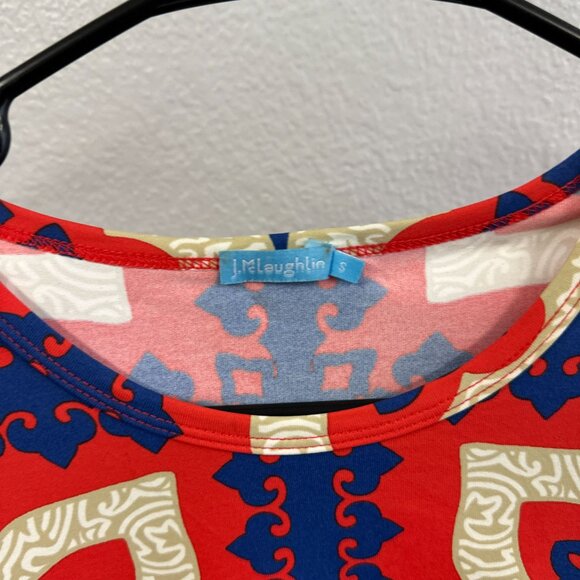 J. Mclaughlin Catalina Orange Blue Floral Print Top Women's Size Small - Picture 2 of 5